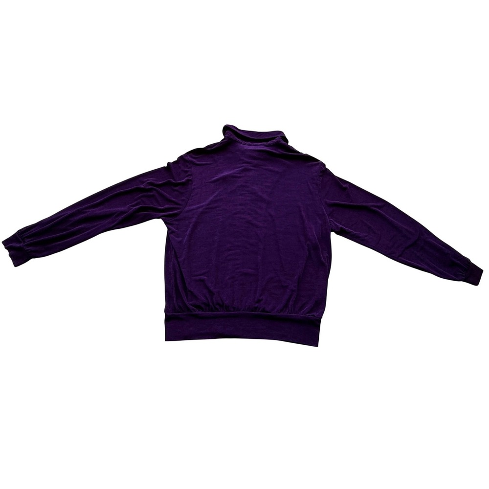 Amanda Womens Dark Purple Zip Up Jersey Knit Athletic Leisure Jacket Size L - Picture 11 of 13